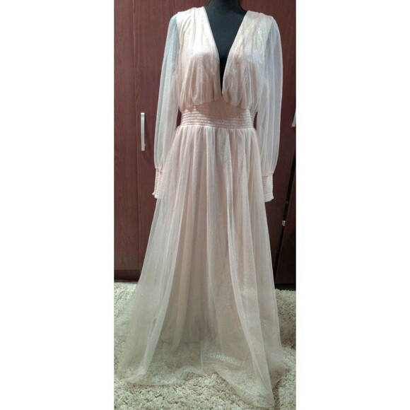 Baltic Born Dresses & Skirts - Baltic Born Layla Tulle Maxi Dress Shimmer Pink Romantic Floral Size 1XL NWT